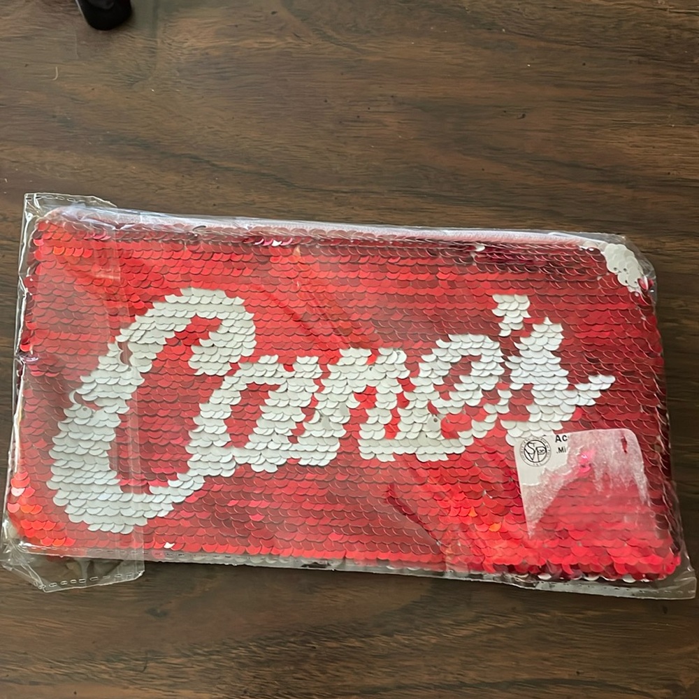 Canes Sequin Zipper Pouch